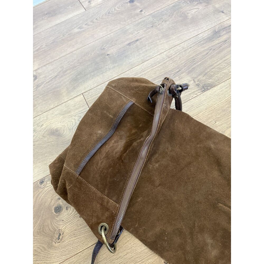 SUNDANCE Brown Suede leather foldover bag purse boho hobo western rodeo - Picture 8 of 11